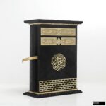 Harameyn Dik Muhafaza Taşıma Çantası + FN Harameyn Serisi Dikey Kabe Muhafazalı Kuran Kutusu +  FN Orta Boy Bilgisayar Hatlı Arapça Kadife Kuran-ı Kerim